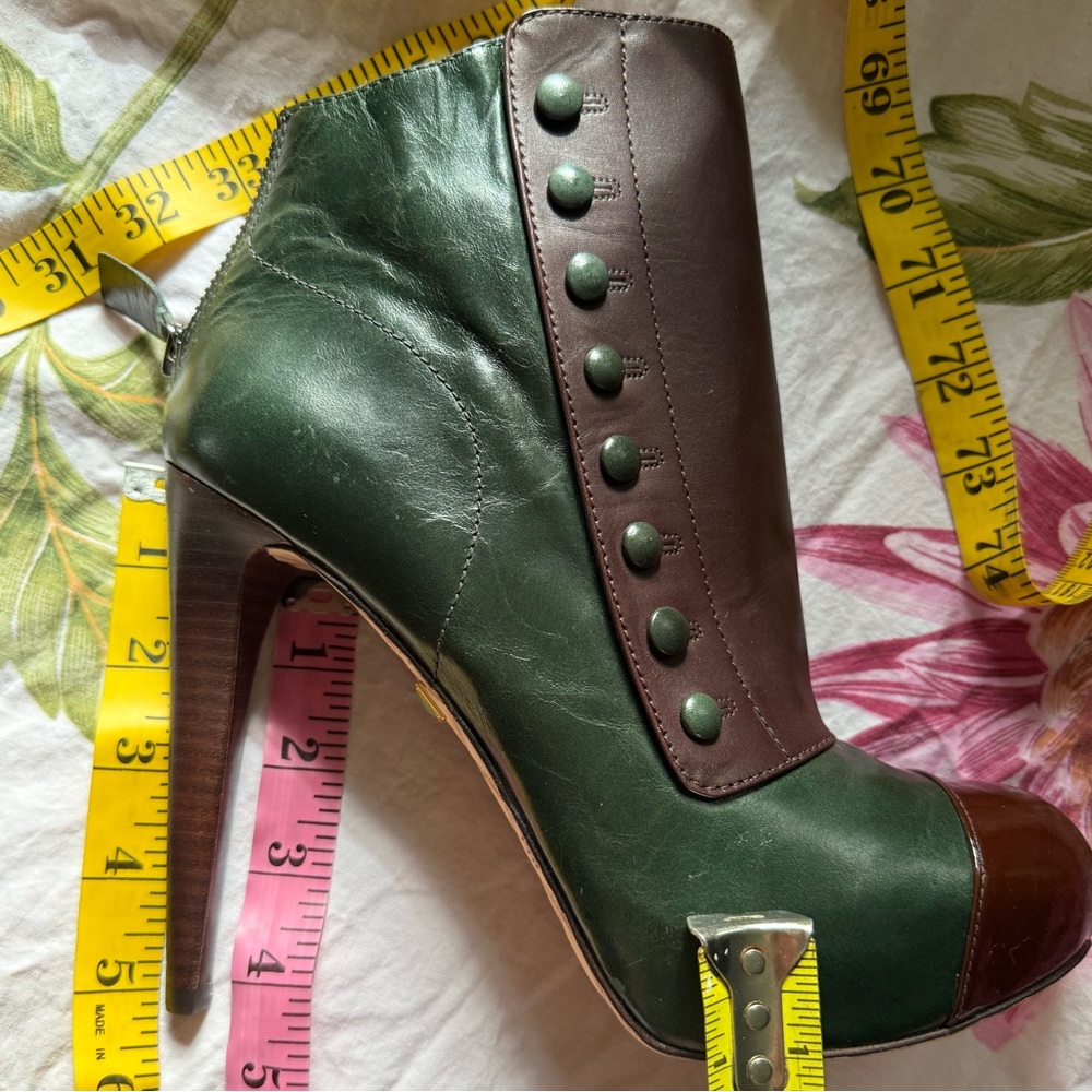 NEW L.A.M.B. Booties stiletto LAMB Gwen Stefani Corset platform 8.5 leather $425 - Picture 9 of 17